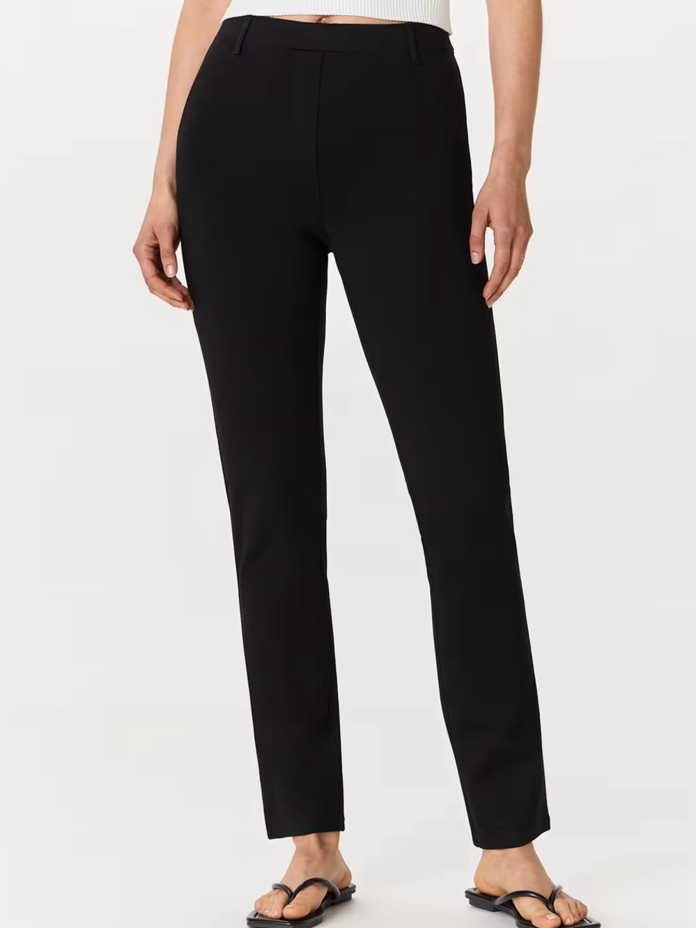 Quince Ultra Stretch Ponte Black Straight Leg Pants NWT Size M